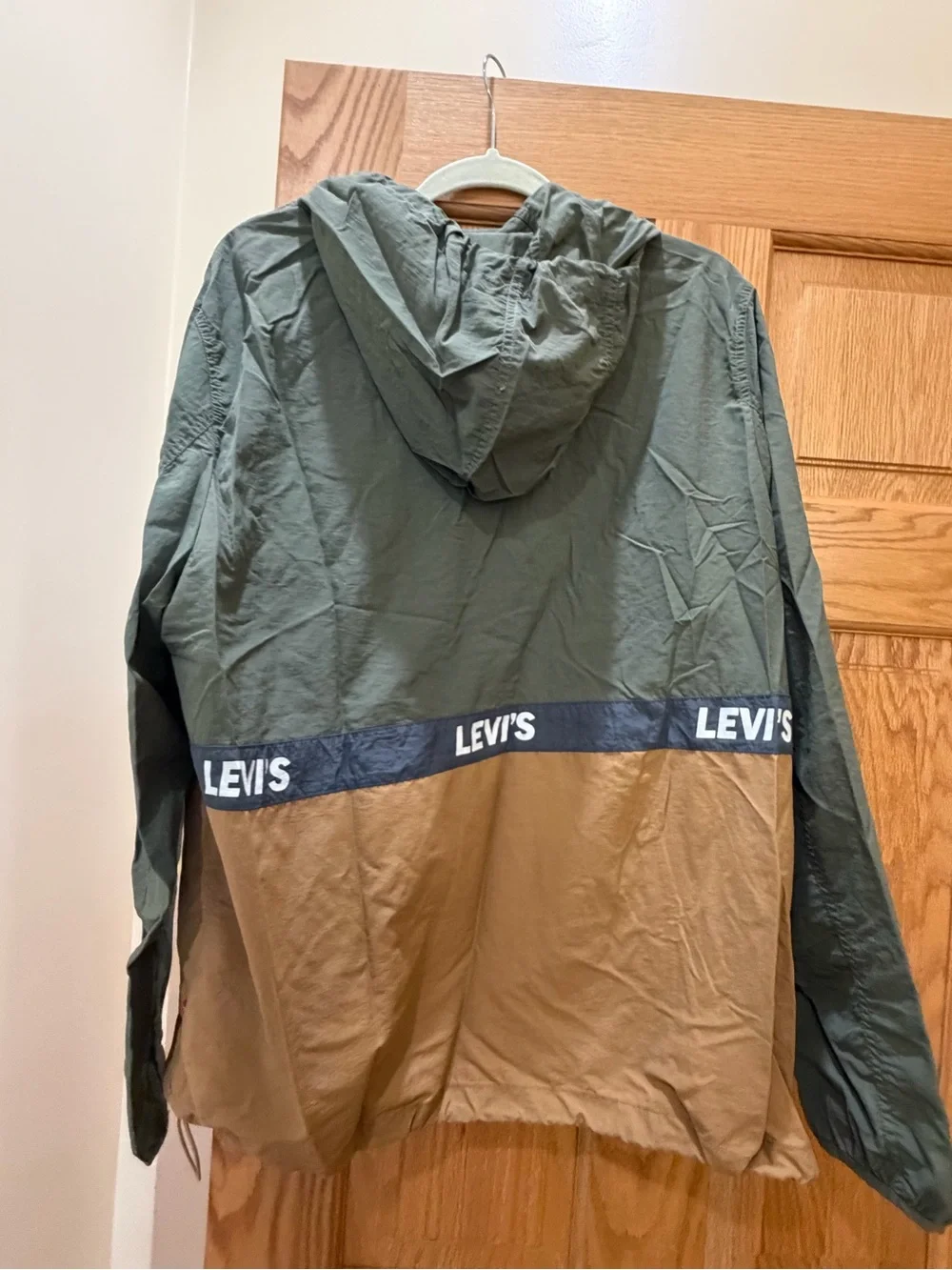 Levi's Olive & Tan Half-Zip Windbreaker